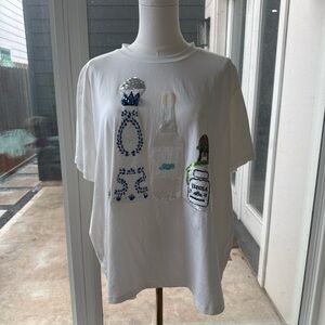 White Sequin Bottle Graphic Tee